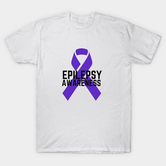 Epilepsy Awareness Ribbon Purple T-Shirt by TheWrightLife